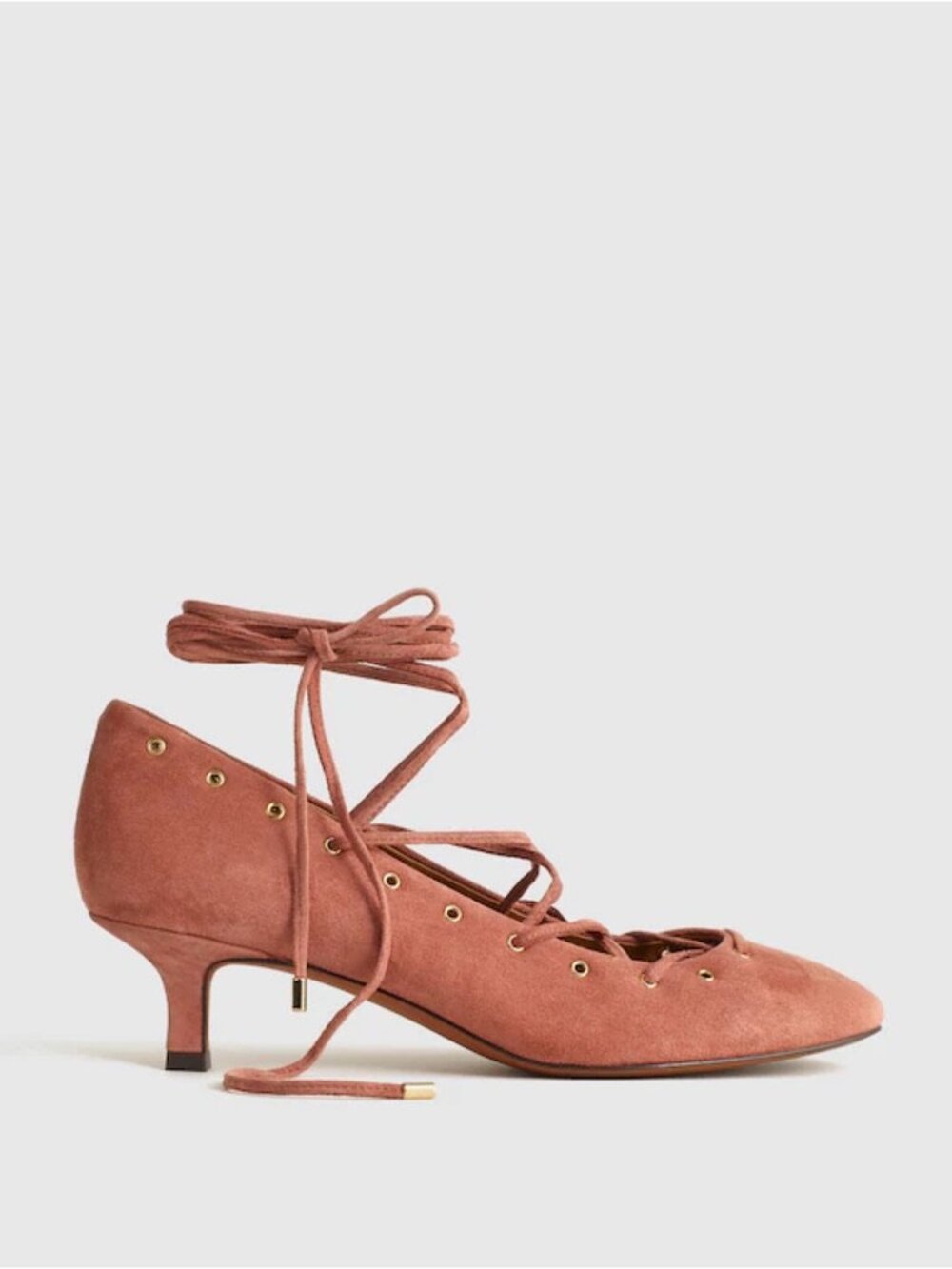 New Madewell The Remy Lace Up Pump Rosy Mauve Sz 8